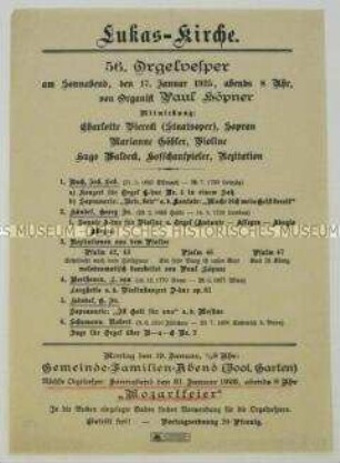 Programm einer kirchlichen Veranstaltung