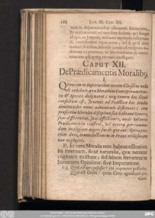 Caput XII. De Praedicamentis Moralibo.