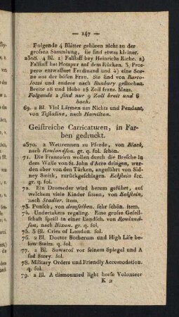 147-163, Geistreiche Carricaturen, in Farben gedruckt. - Portraits.