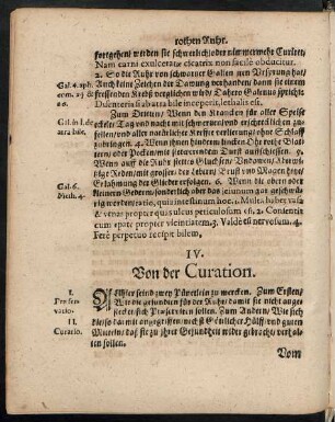 IV. Von der Curation.