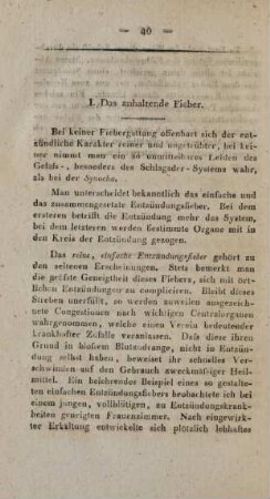 I. Das anhaltende Fieber
