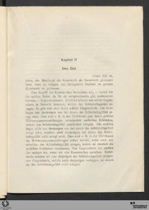 Kapitel II: Das Ziel