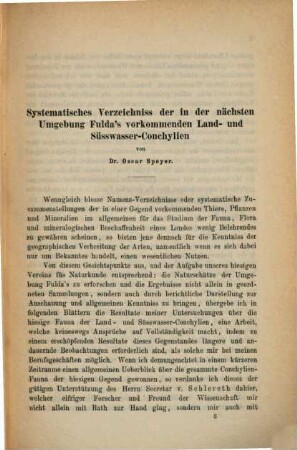 Bericht des Vereins für Naturkunde in Fulda. 1. 1870