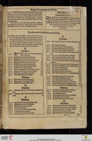 Register vber die Psalmen vnd Gesaenge