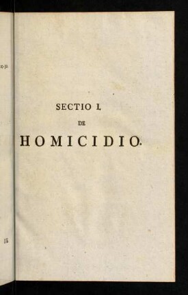 1-204, Sectio I. De Homicidio.