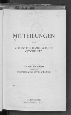 10. Bd. 28.1908: Mitteilungen des Vereins für Hamburgische Geschichte