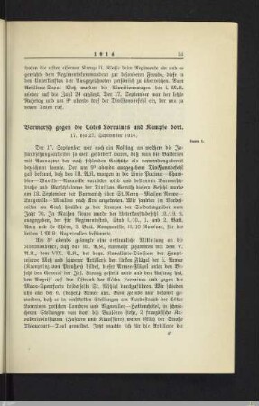 Vormarsch gegen die Côtes Lorraines und Kämpfe dort