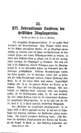 XVI. Internationale Konferenz der christlichen Jünglingvereine