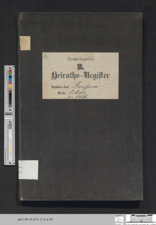 Heiratsregister Booßen 1887
