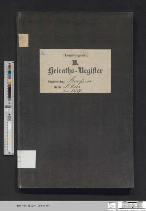 Heiratsregister Booßen 1887