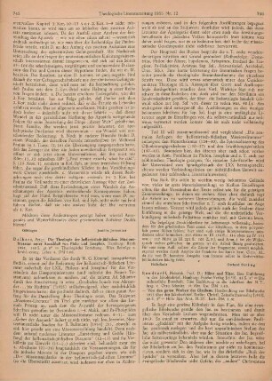 745-746 [Rezension] Dalbert, Peter, Die Theologie der hellenistisch-jüdischen Missionsliteratur unter Ausschluß von Philo und Josephus