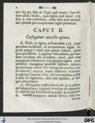 Caput II. Castigatur novella opinio.