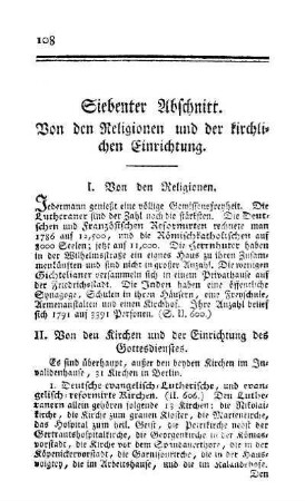 Siebenter Abschnitt. Von den Religionen und der kirchlichen Einrichtung