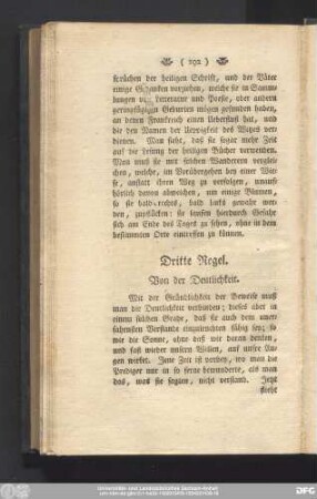 Dritte Regel. Von der Deutlichkeit.