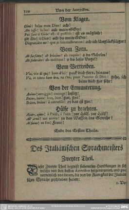 Des Italiänischen Sprachmeisters Zweyter Theil