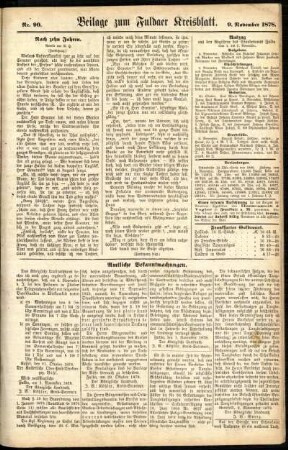 Zweite Ausgabe vom Samstag, den 09. November 1878.