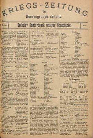 6.1917: Kriegs-Zeitung der Heeresgruppe Scholtz