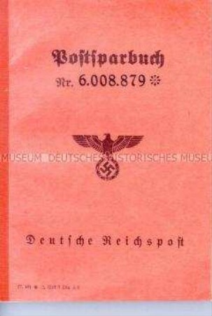 Postsparbuch mit Ausweiskarte und Rückzahlungsscheinen
