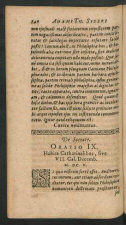 De Socrate. Oratio IX.