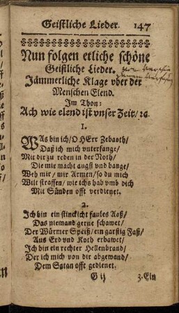 Nun folgen etliche schöne Geistliche Lieder.