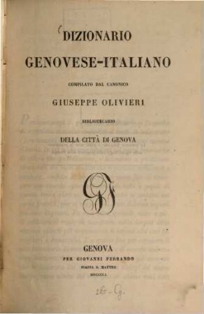 Dizionario genovese-italiano