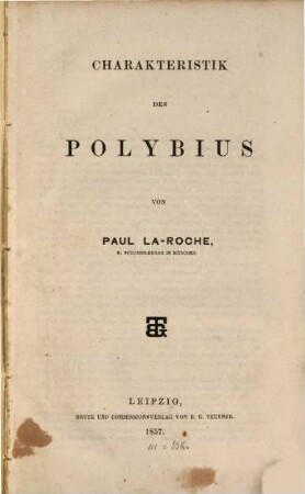 Charakteristik des Polybius