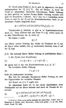 § 15. Die rationale Kurve fünfter Ordnung im gewöhnlichen Raum.