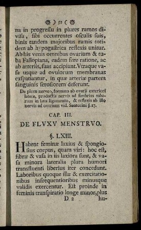 Cap. III. De Fluxu Menstruo.