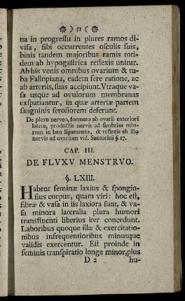 Cap. III. De Fluxu Menstruo.