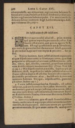 Caput XVI. De Iustificatione & fide iustificante.