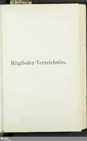 Mitglieder-Verzeichniss