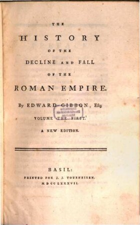 The History Of The Decline And Fall Of The Roman Empire, 1