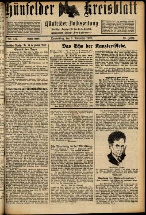 Erste Ausgabe vom Donnerstag, den 03. November 1927.