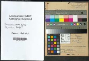 Entnazifizierung Heinrich Braun , geb. 11.09.1899 (Bergmann)