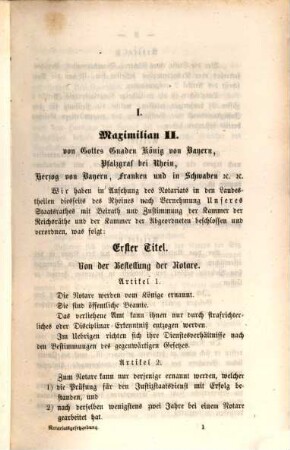 Die Notariatsgesetzgebung für das Königreich Bayern dießseits des Rheins
