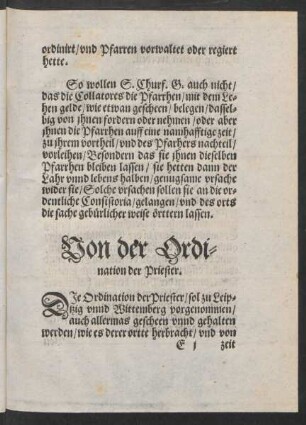 Von der Ordination der Priester.