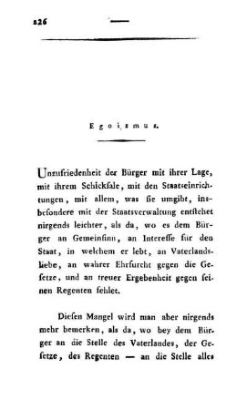 Egoismus.