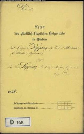Depping, Leibzüchter Nr. 1 zu Almena gegen Kolon Depping - Dielen