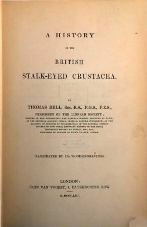 A history of the British stalk-eyed crustacea : illustr. by 174 wood-engravings