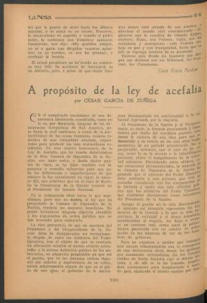 A propósito de la ley de acefalía