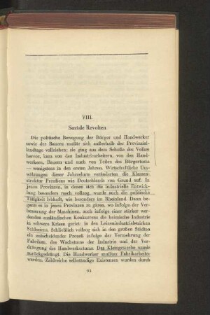 VIII. Soziale Revolten