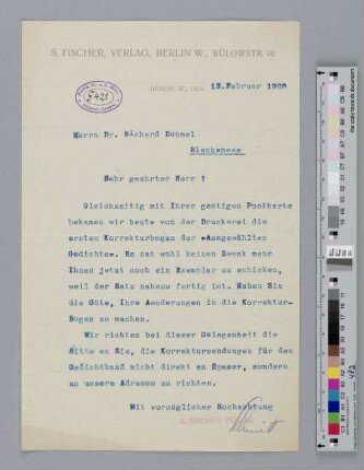 Brief an Richard Dehmel