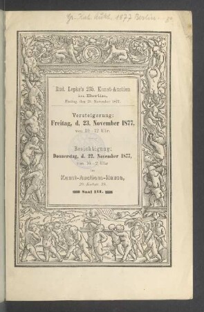 Kupferst., Radierungen, Miniaturen etc. : 23.11.