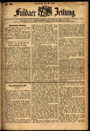 Ausgabe vom Samstag, den 28. April 1883.