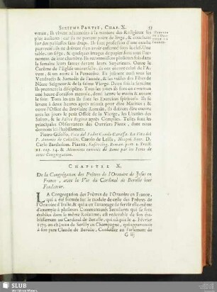 Chapitre X. De la Congrégation des Prêtres de l’Oratoire de Jesus en France, avec la Vie du Cardinal de Berulle leur Fondateur