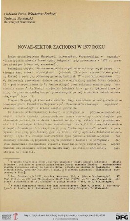 Novae-sektor zachodni w 1977 roku