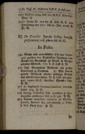 B] De Conciliis Synodis Colloq. hæresib. persecution. vide plura sub lit. G.
