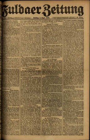 Ausgabe vom Freitag, den 05. September 1919.