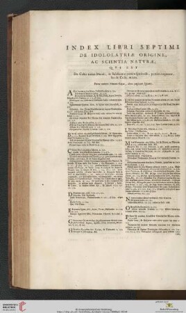 Index libri septimi