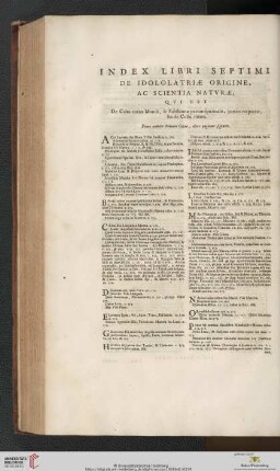 Index libri septimi